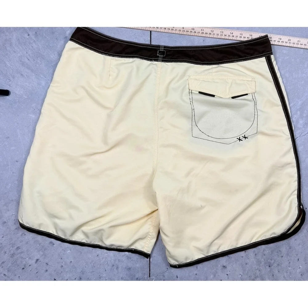 Yellow And Brown Y2K Quiksilver Board Swim Shorts 40 Inch Waist Men's XXL
